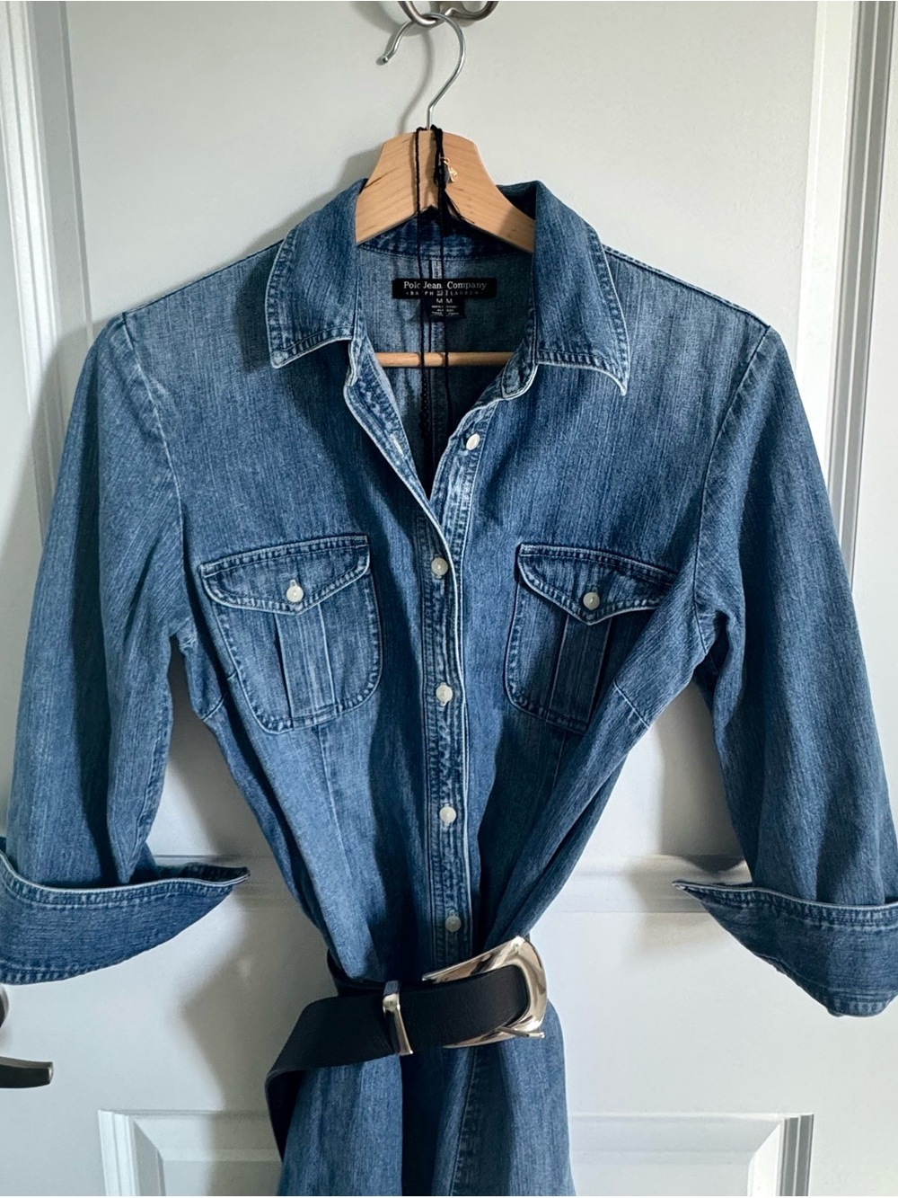 Polo by Ralph Lauren Blue Denim Midi Dress